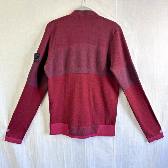 Stone Island Shadow Project Men's Knit Zip-Up Dark Red Wool Blend Cardigan Sz M - Picture 8 of 16